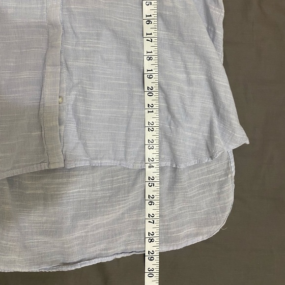 Zara womens button down short sleeve lightweight thin linen striped beachy xs - Picture 8 of 9